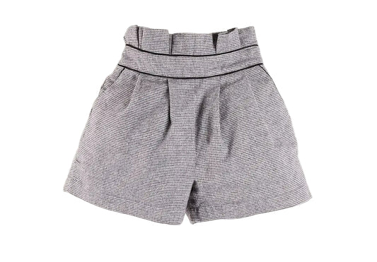 Pepa London Alderney Check Ruffle Detail Shorts in Black