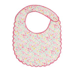 Pepa London Adelaide Floral Scallop Edge Lined Bib in Pink