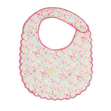 Pepa London Adelaide Floral Scallop Edge Lined Bib in Pink