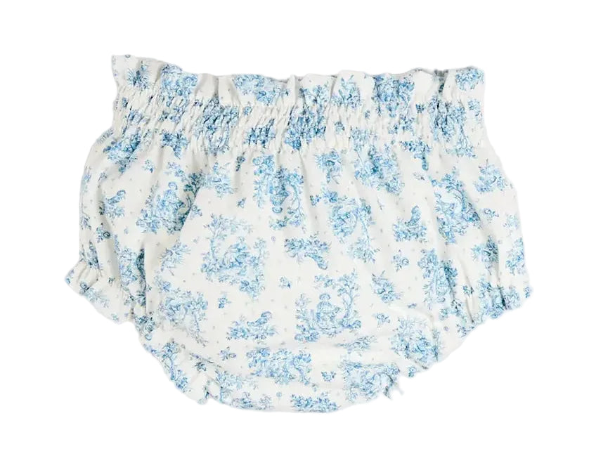 Pepa London Audrey Toile Elasticated Waist Bloomers in Blue