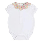 Pepa London Adelaide Floral Petal Collar Bodysuit in Pink