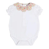 Pepa London Adelaide Floral Petal Collar Bodysuit in Pink