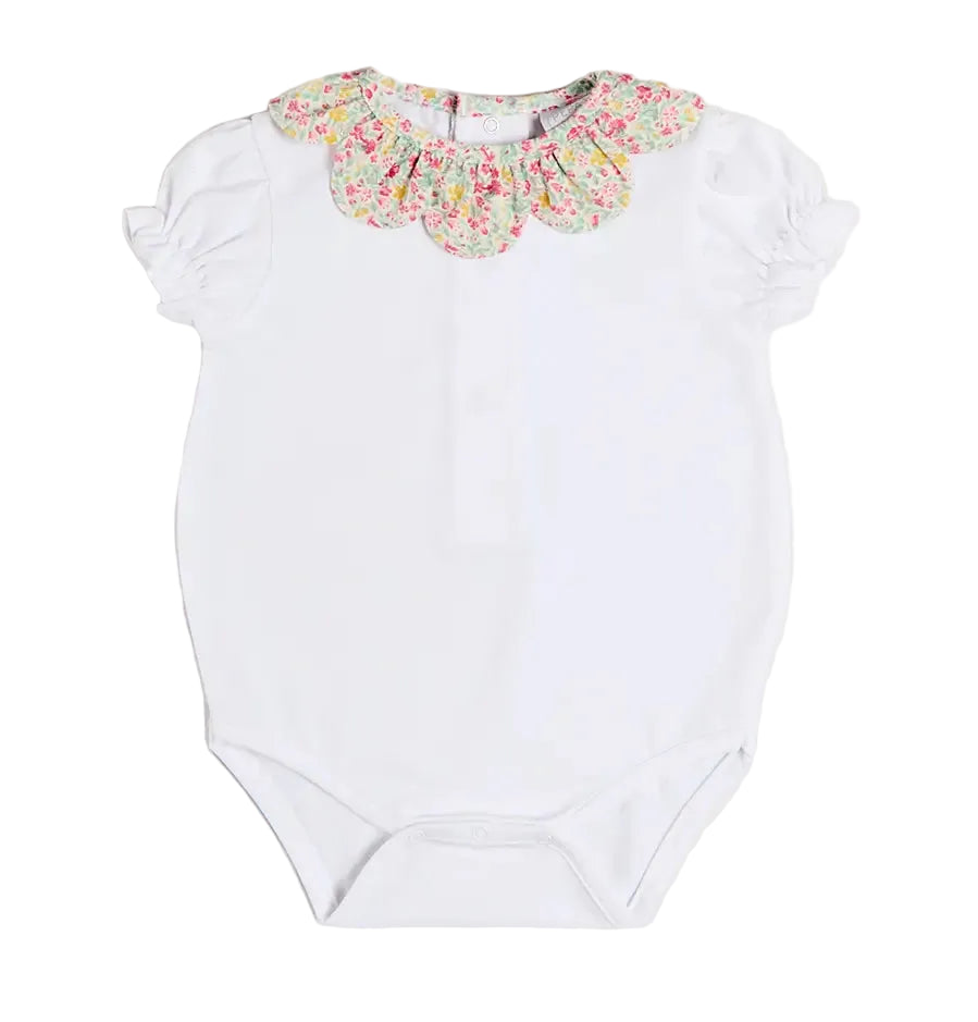 Pepa London Adelaide Floral Petal Collar Bodysuit in Pink