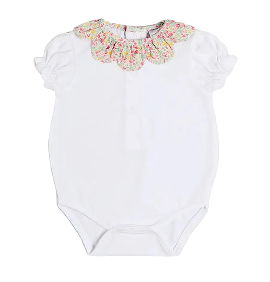 Pepa London Adelaide Floral Petal Collar Bodysuit in Pink