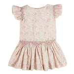 Pepa London Adelaide Floral Smocked Cap Sleeve Drop Waist Dress in Pink