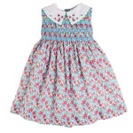 Pepa London Emilia Floral Embroidered Collar Sleeveless Dress in Red
