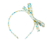 Pepa London Louisa Floral Thin Bow Hairband in Blue