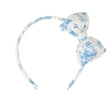 Pepa London Audrey Toile Medium Bow Hairband in Blue