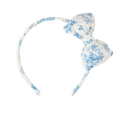 Pepa London Audrey Toile Medium Bow Hairband in Blue