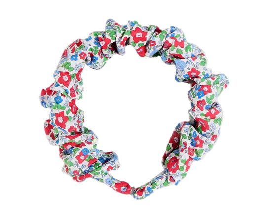 Pepa London Emilia Floral Scrunchie Hairband in Red