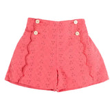 Pepa London Broderie Anglaise High Waisted Shorts in Strawberry