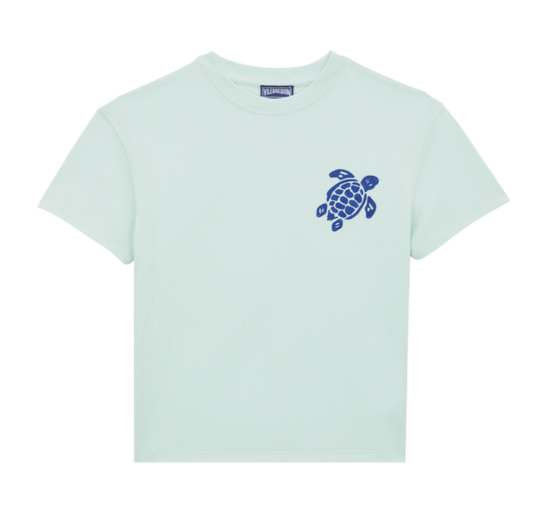 Vilebrequin Embroidered Turtle Short Sleeve T-Shirt- Pacific