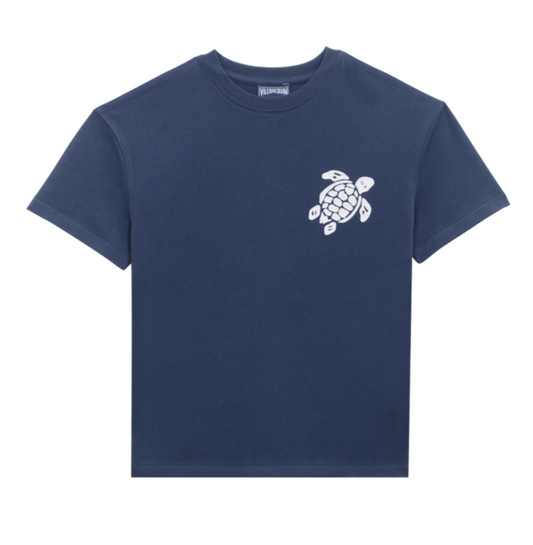 Vilebrequin Embroidered Turtle Short Sleeve T-Shirt- Navy