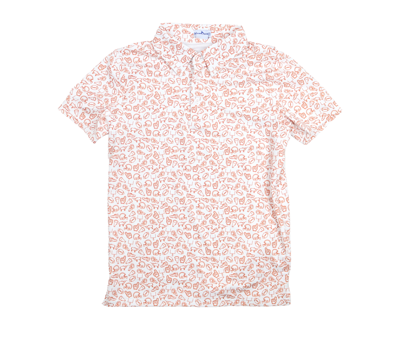 BlueQuail Kickoff Burnt Orange Polo Short Sleeve Shirt