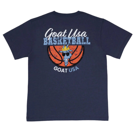 GOAT USA Game Time Basketball T-Shirt- Navy