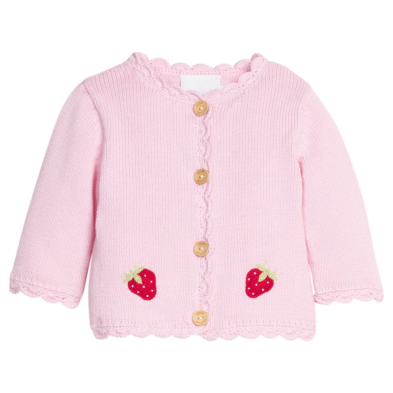 Little English Crochet Cardigan- Strawberry