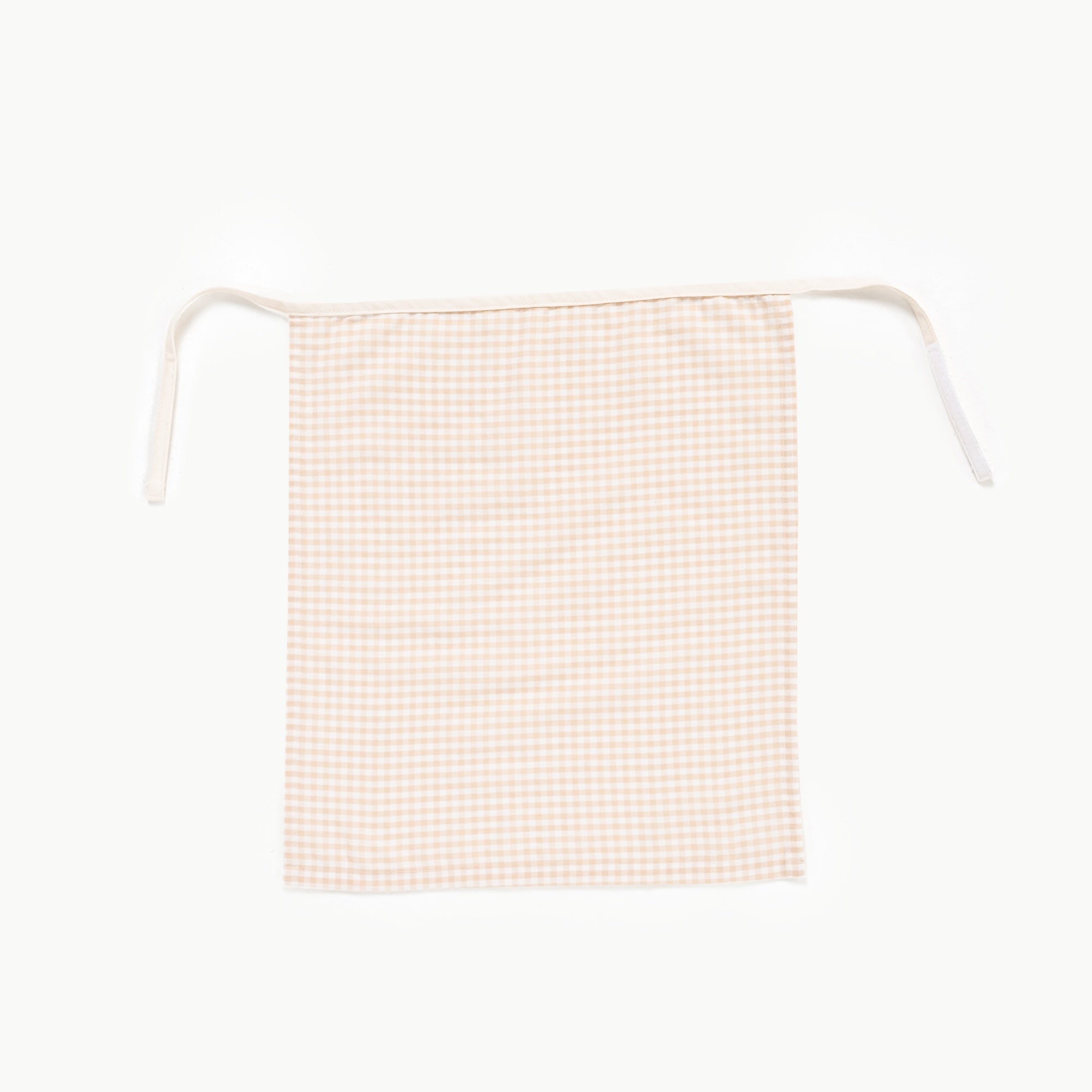 Checkered pink and white apron on a white background