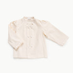 Beige chef's coat on a white background