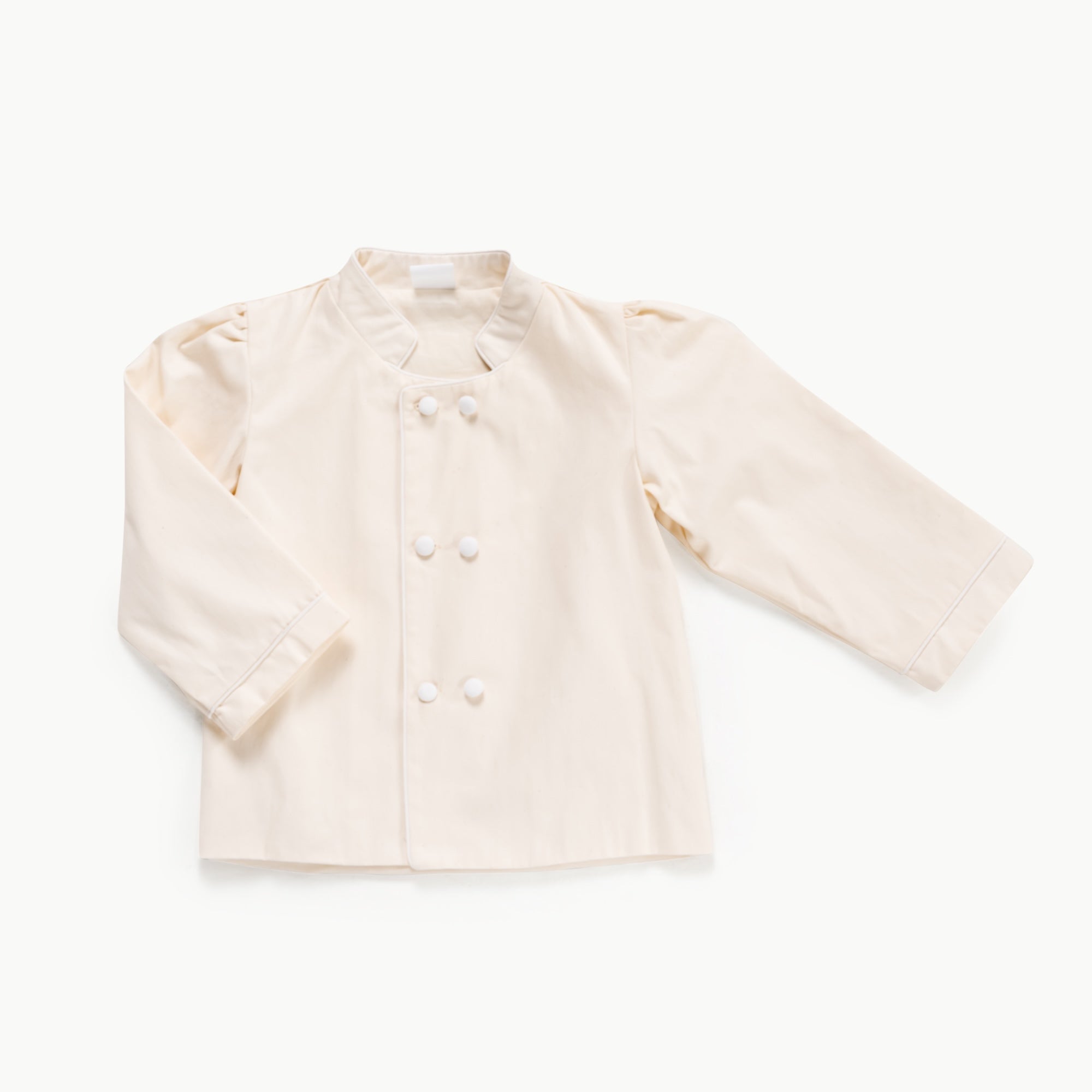 Beige chef's coat on a white background
