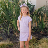 Lila and Hayes Sloane Girls' Short Sleeve Performance Top- Lavender