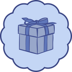 Gift box with a bow on a light blue background