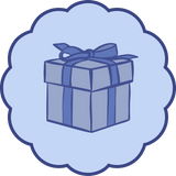 Gift box with a bow on a light blue background