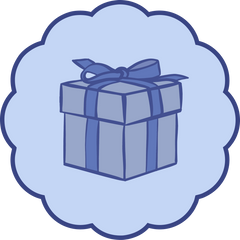 Gift box with a bow on a light blue background