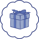 Blue gift box with a bow on a white background