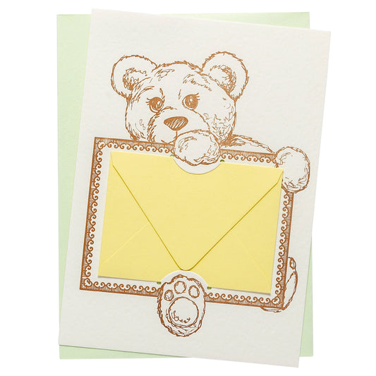 Letterpress Bear Gift Card Holder