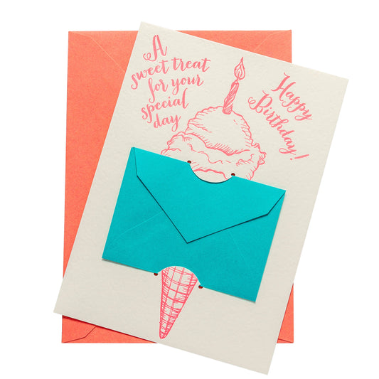 Letterpress Ice Cream Gift Card Holder