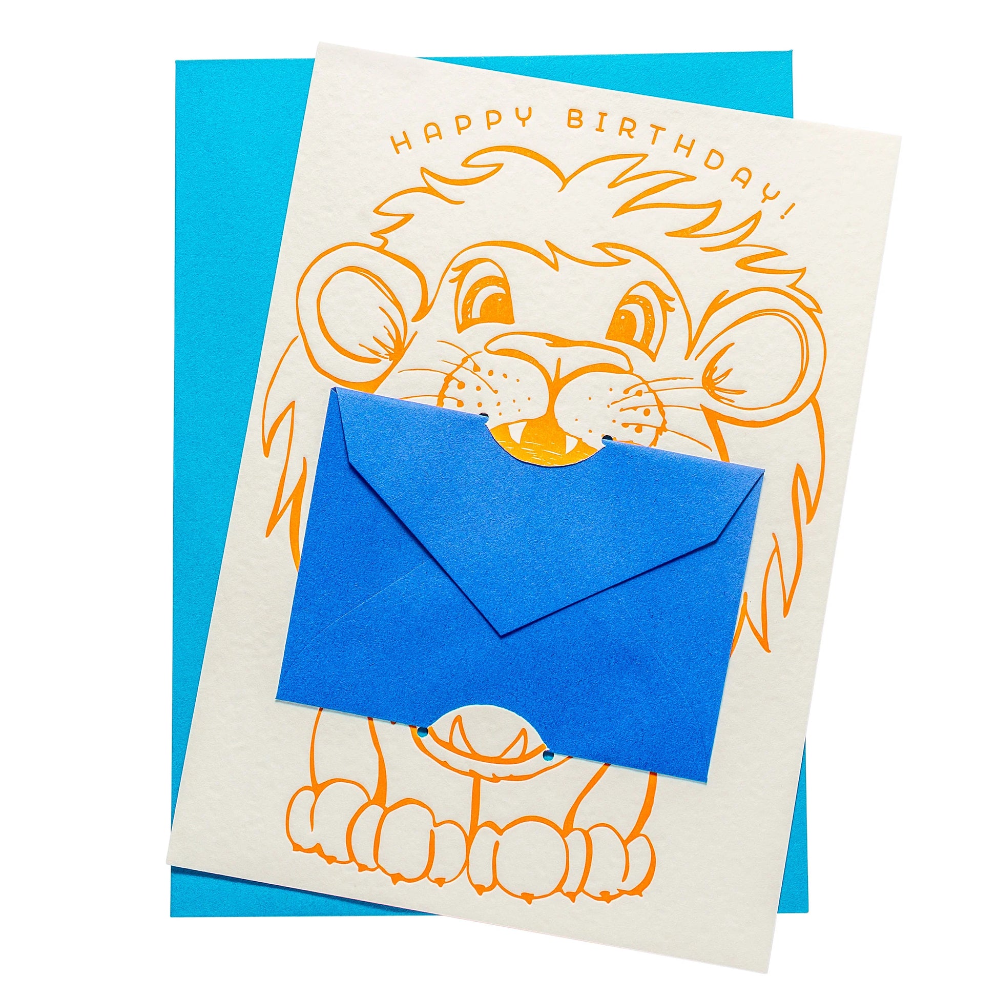 Letterpress Lion Birthday Gift Card Holder