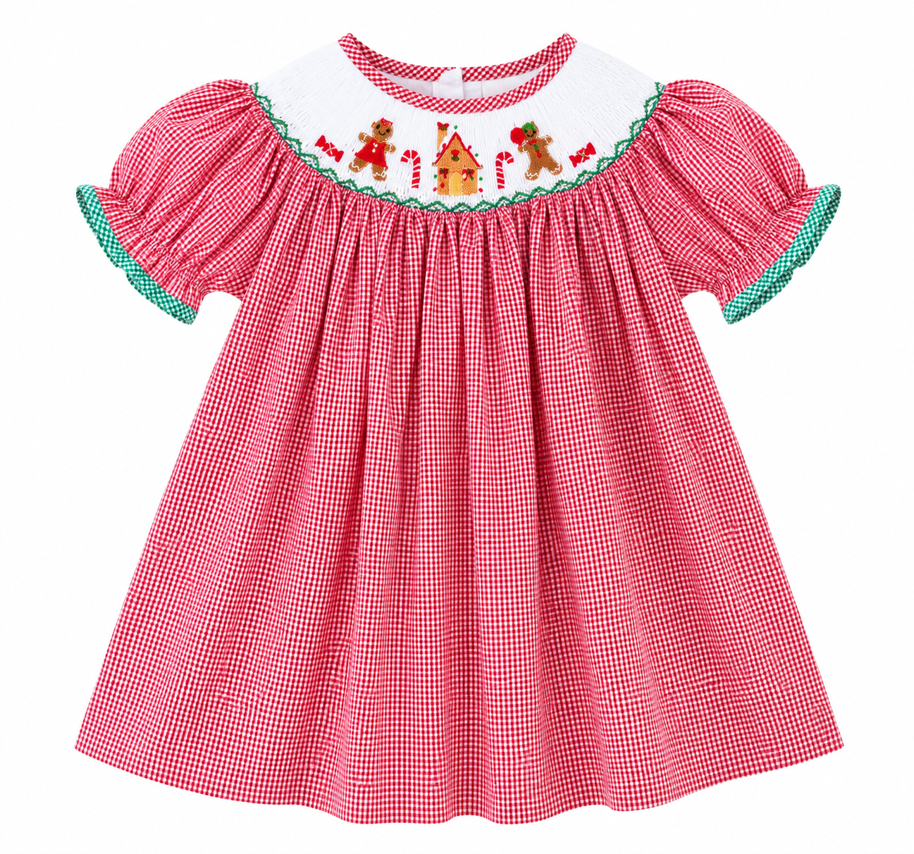 Gingerbread Smocked Bishop Dress made by Lulu Bebe