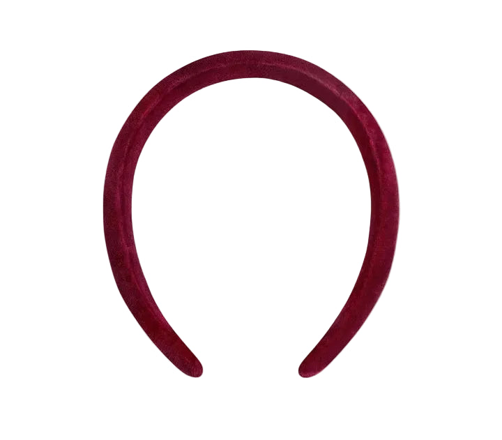 La Coqueta Burgundy Velvet Wide Headband 