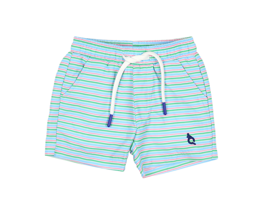 BlueQuail Sherbet Stripe Swim Trunks