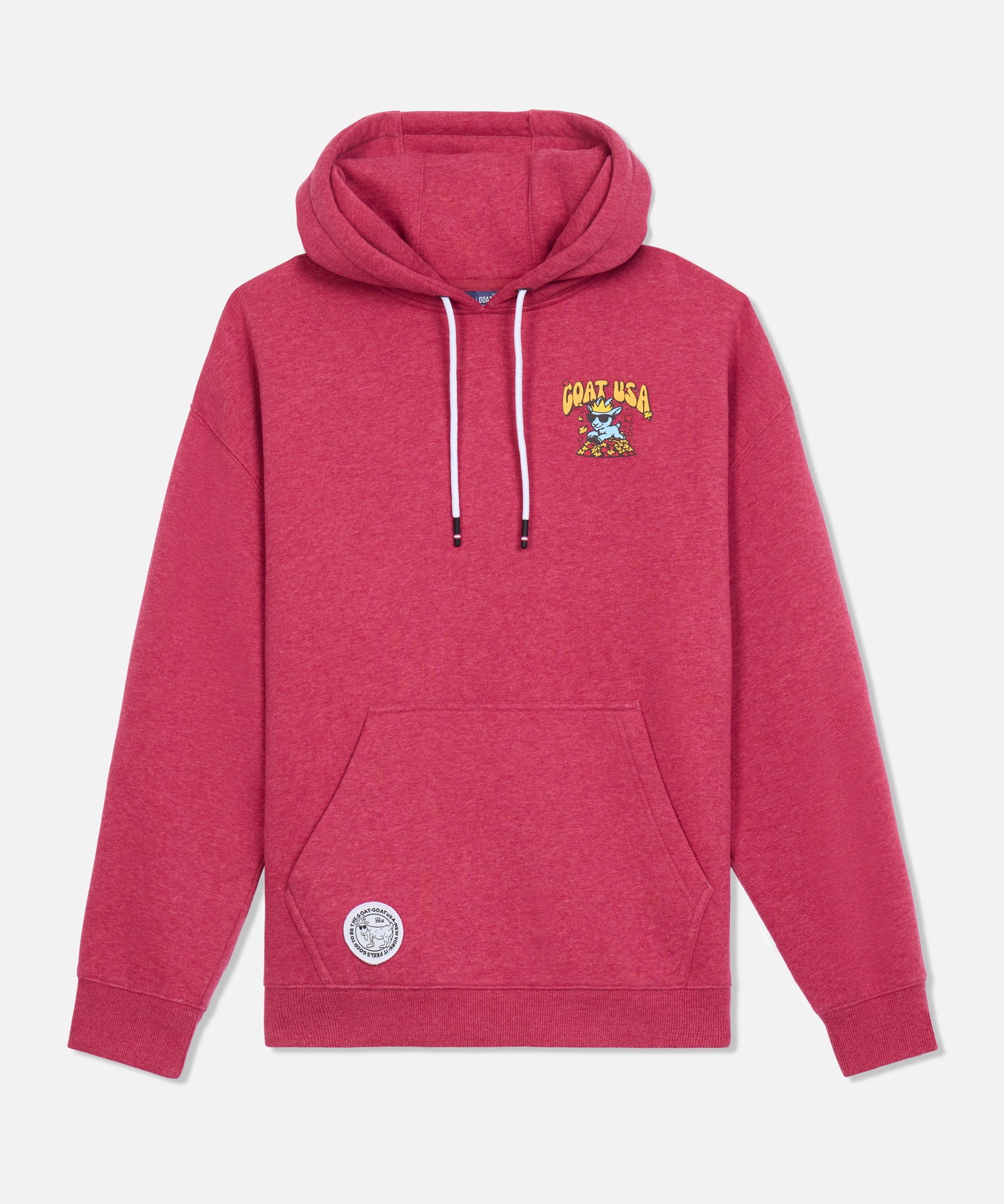 GOAT USA Leaves Hooded Sweatshirt- Cardinal Heather