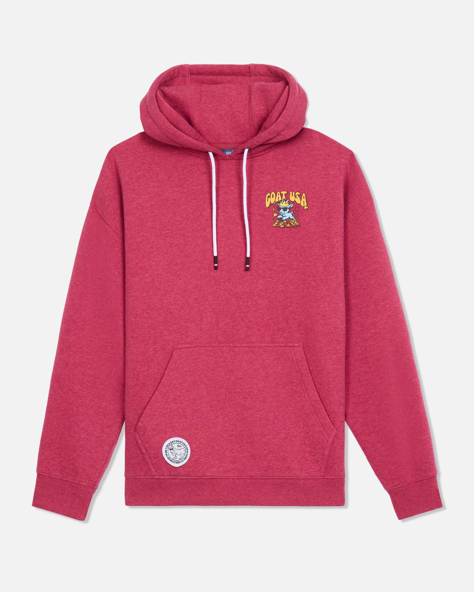 GOAT USA Leaves Hooded Sweatshirt- Cardinal Heather