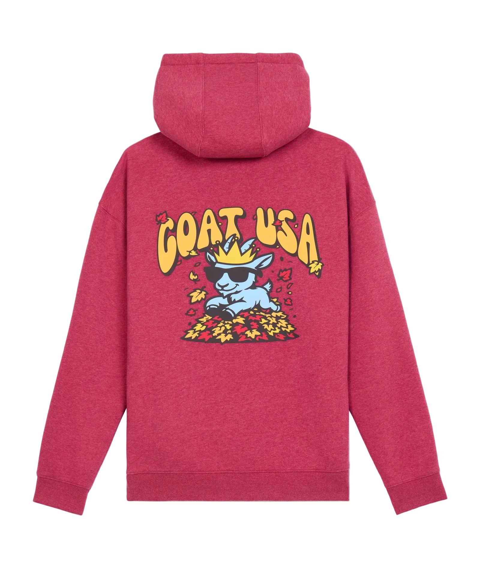 GOAT USA Leaves Hooded Sweatshirt- Cardinal Heather