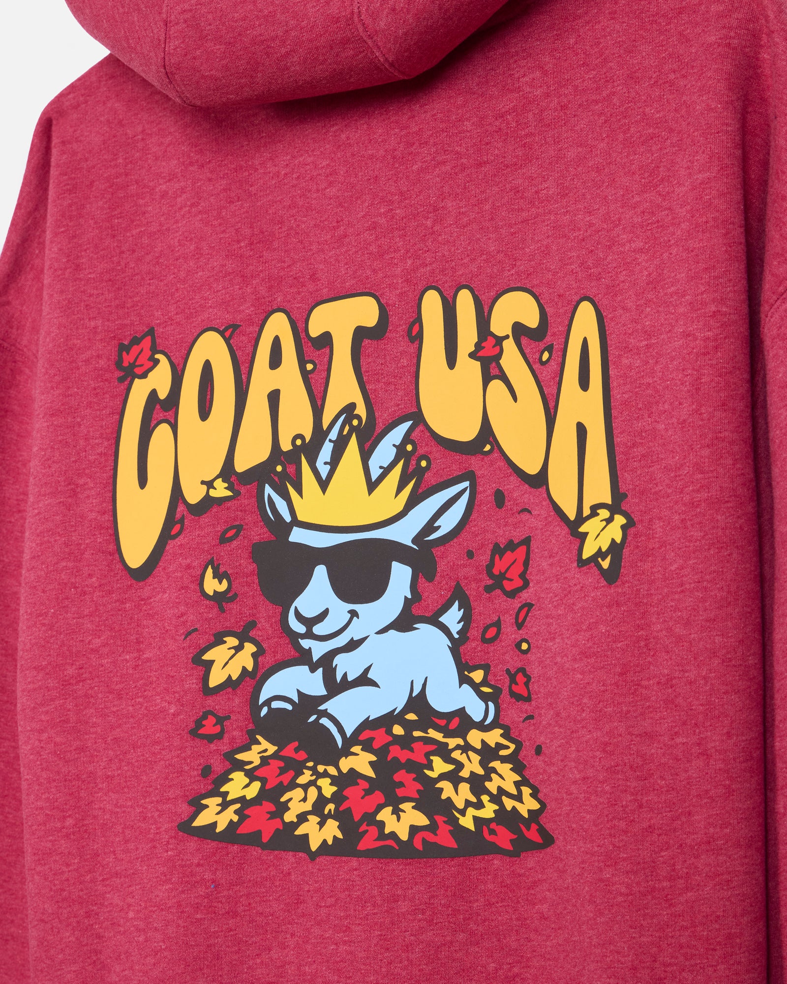 GOAT USA Leaves Hooded Sweatshirt- Cardinal Heather