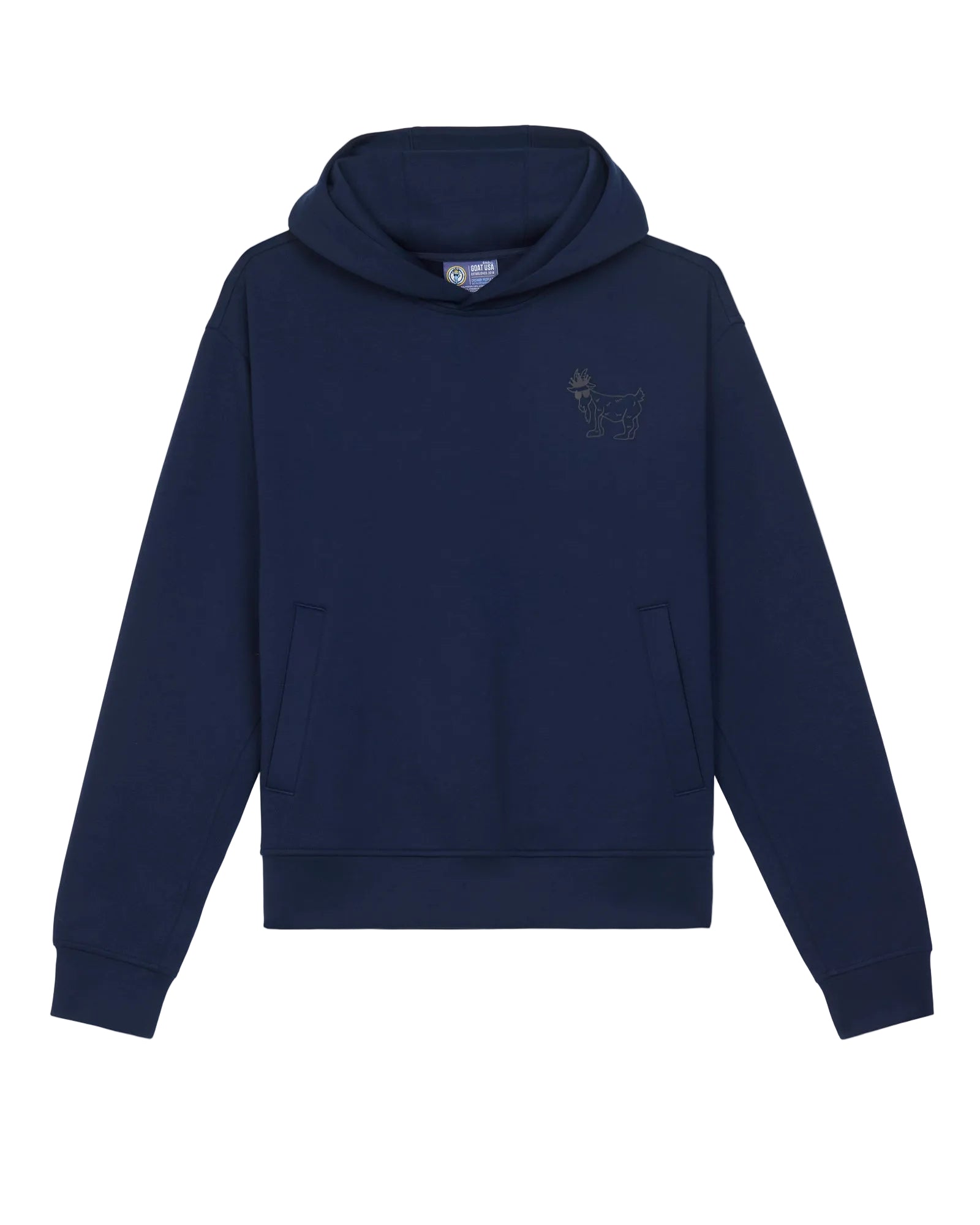 GOAT USA Outline Athletic Hooded Sweatshirt- Navy Blazer