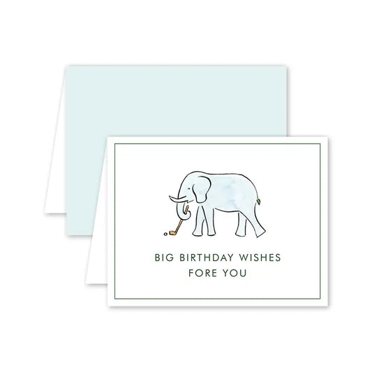 Golf Elephant Birthday Card