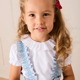 Broderie Anglaise Frill Collar Top in White
