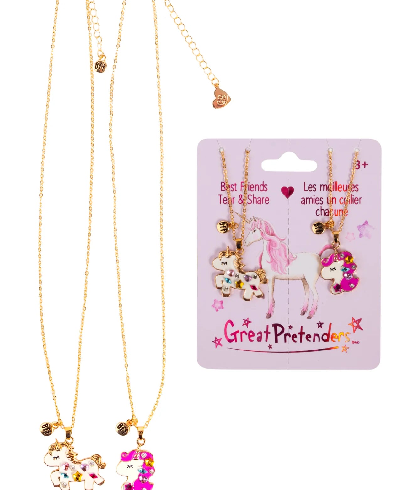 Great Pretenders Bejewelled Unicorns Tear and Share Necklace