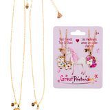 Great Pretenders Bejewelled Unicorns Tear and Share Necklace