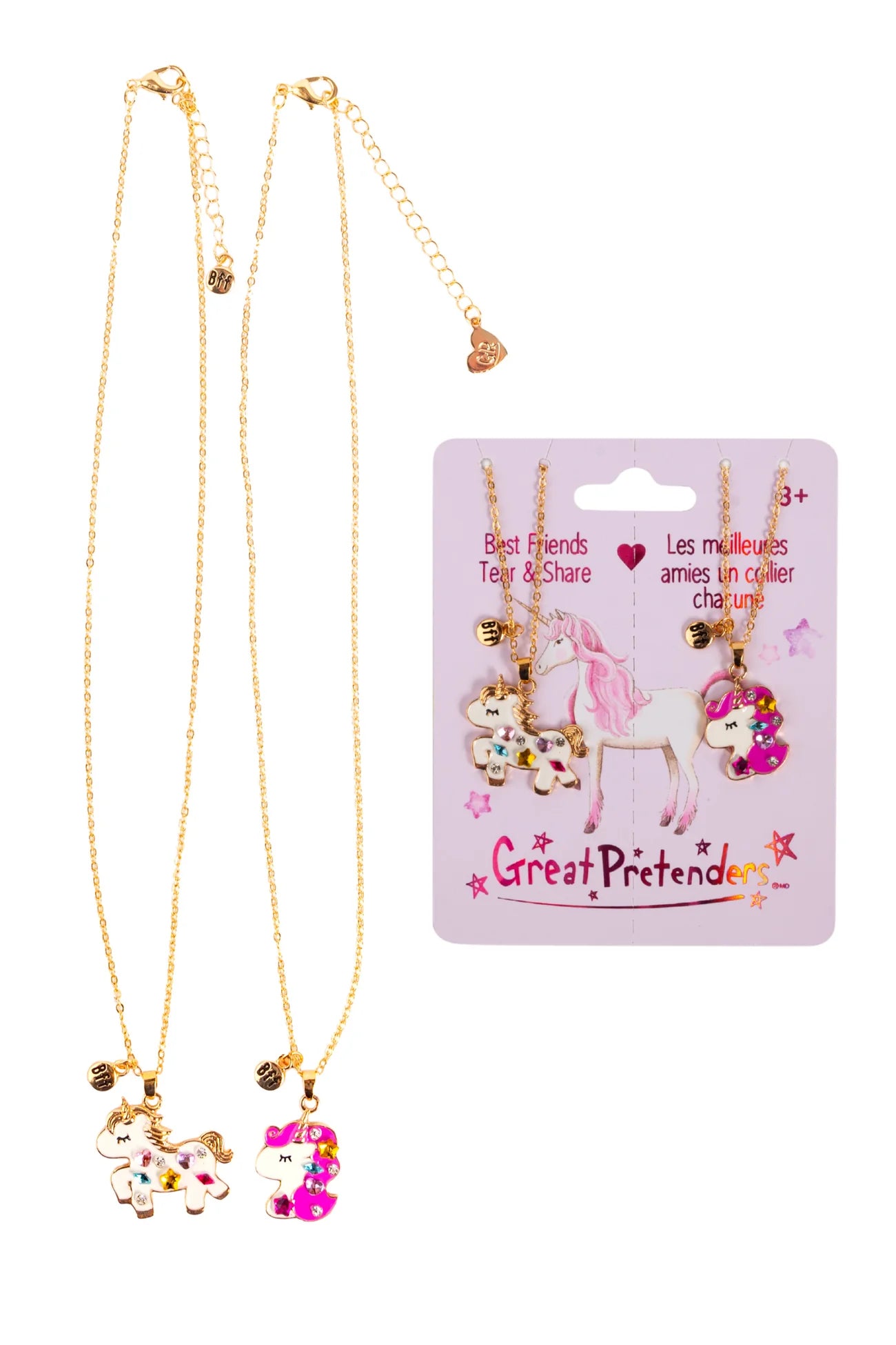 Great Pretenders Bejewelled Unicorns Tear and Share Necklace