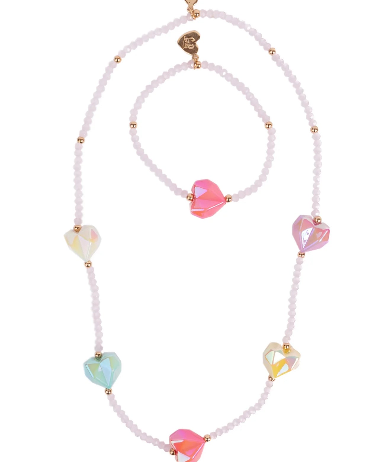 Great Pretenders Heart Geode Necklace and Bracelet Set