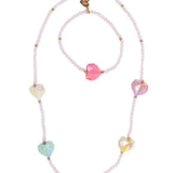 Great Pretenders Heart Geode Necklace and Bracelet Set