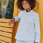 La Coqueta Green Check Mateo Long Sleeve Boy Shirt