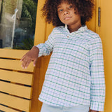 La Coqueta Green Check Mateo Long Sleeve Boy Shirt