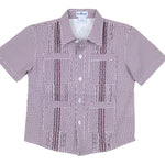 blueQuail Wave Check Gameday Guayabera - Maroon