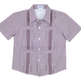 blueQuail Wave Check Gameday Guayabera - Maroon